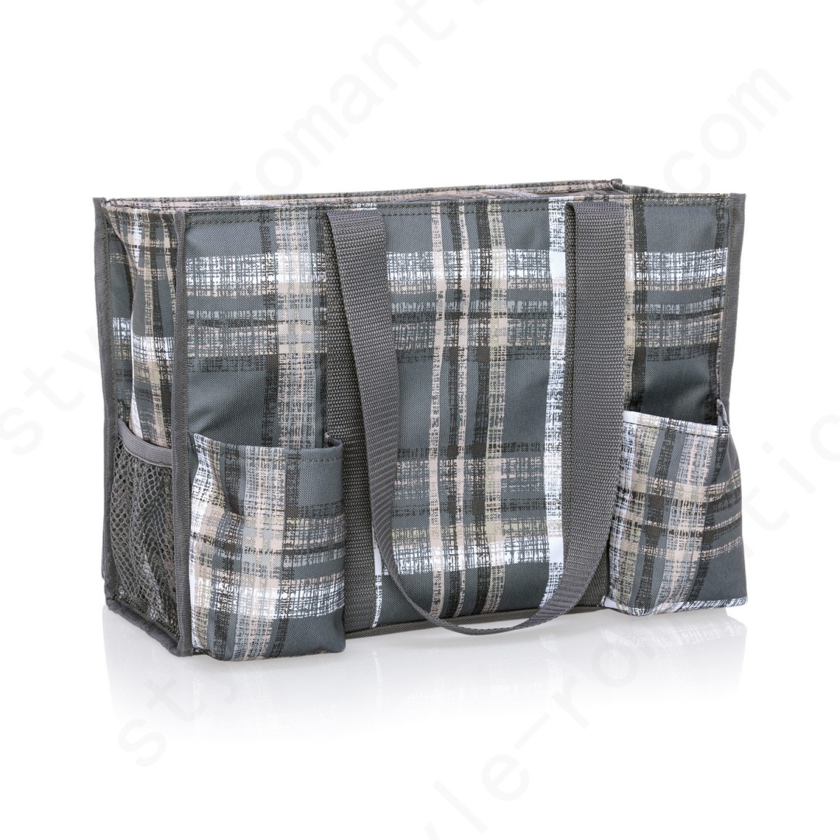 Thirty-One Gifts Zip-Top Organizing Utility Tote - Cozy Plaid - -0