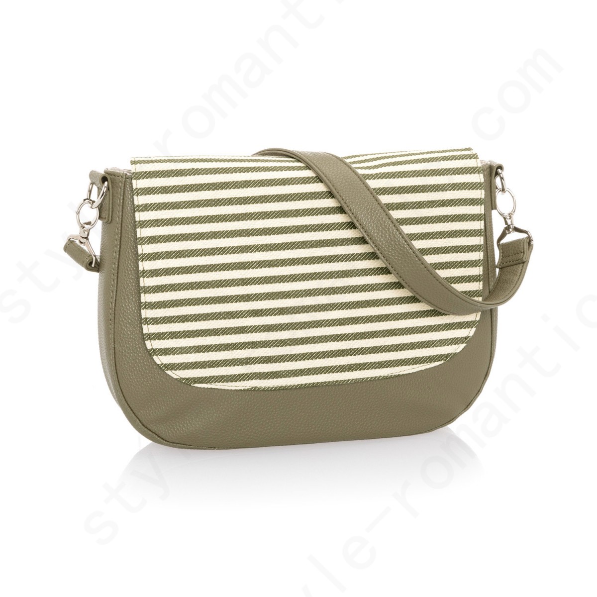 Thirty-One Gifts Studio Thirty-One Classic - Ooh-La-La Olive Pebble W/ Olive Twill Stripe Handbags Accessories - -0