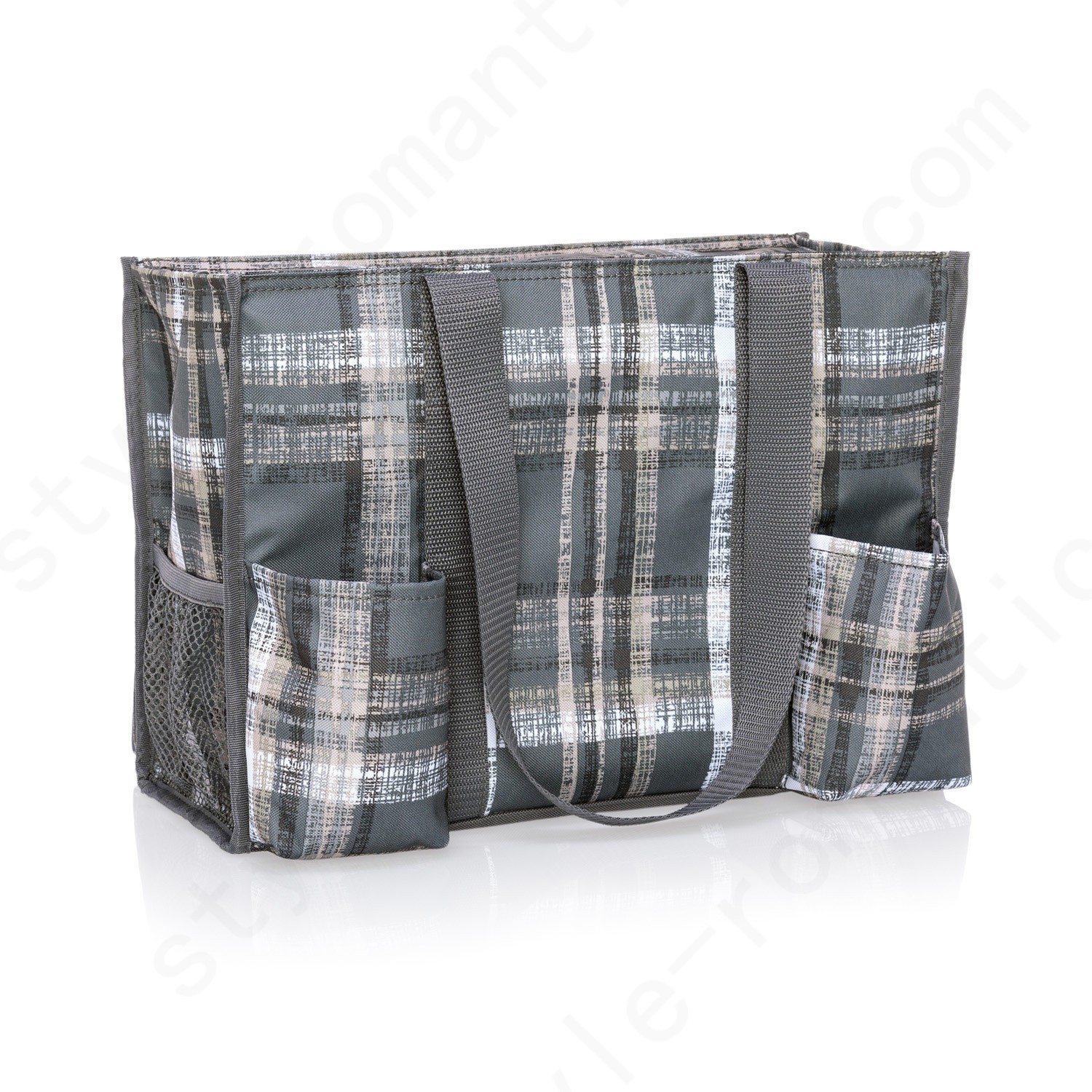 Thirty-One Gifts Zip-Top Organizing Utility Tote - Cozy Plaid - Thirty-One Gifts Zip-Top Organizing Utility Tote - Cozy Plaid